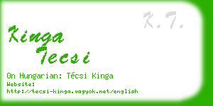 kinga tecsi business card