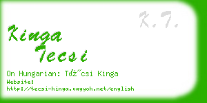 kinga tecsi business card